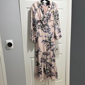 Cynthia Rowley Floral Print Dress with Black Trim